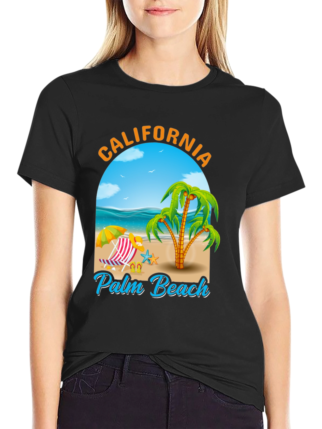 California Palm Beach Graphic T-Shirt