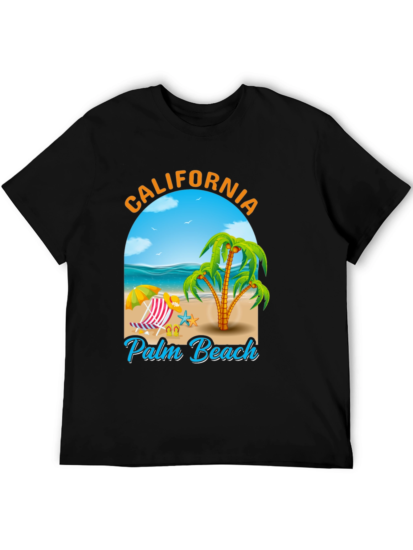 California Palm Beach Graphic T-Shirt