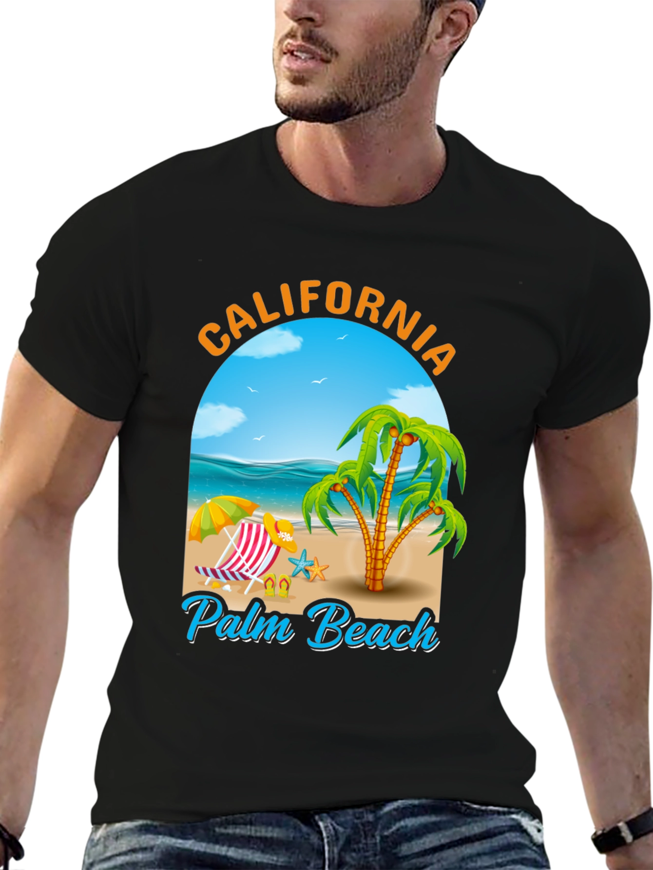 California Palm Beach Graphic T-Shirt