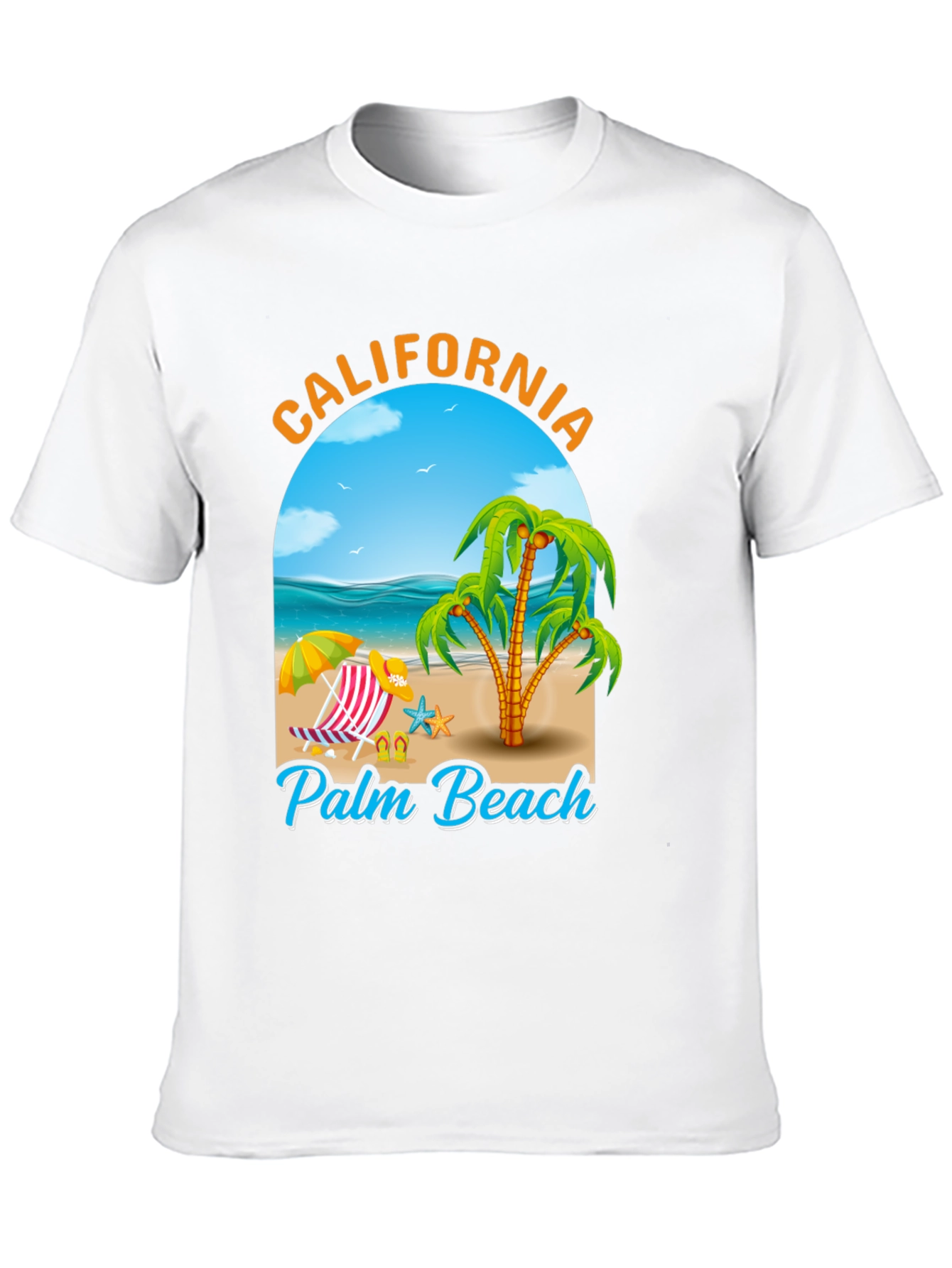 California Palm Beach Graphic T-Shirt