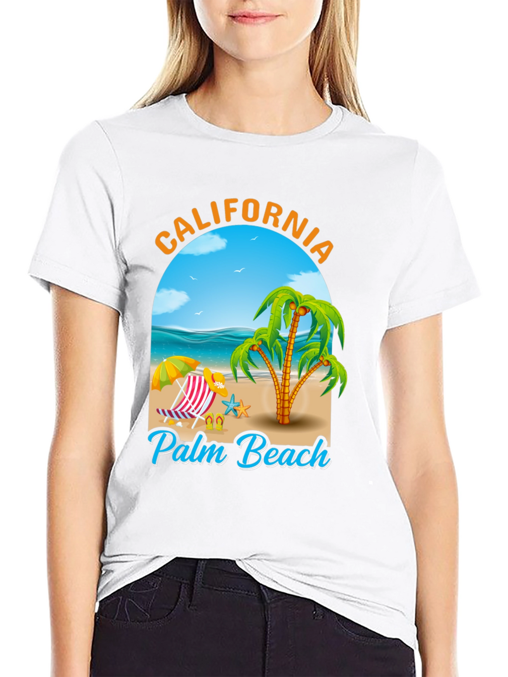 California Palm Beach Graphic T-Shirt