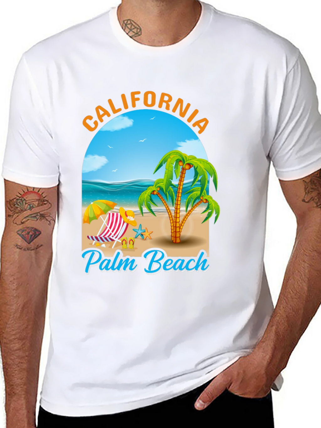 California Palm Beach Graphic T-Shirt