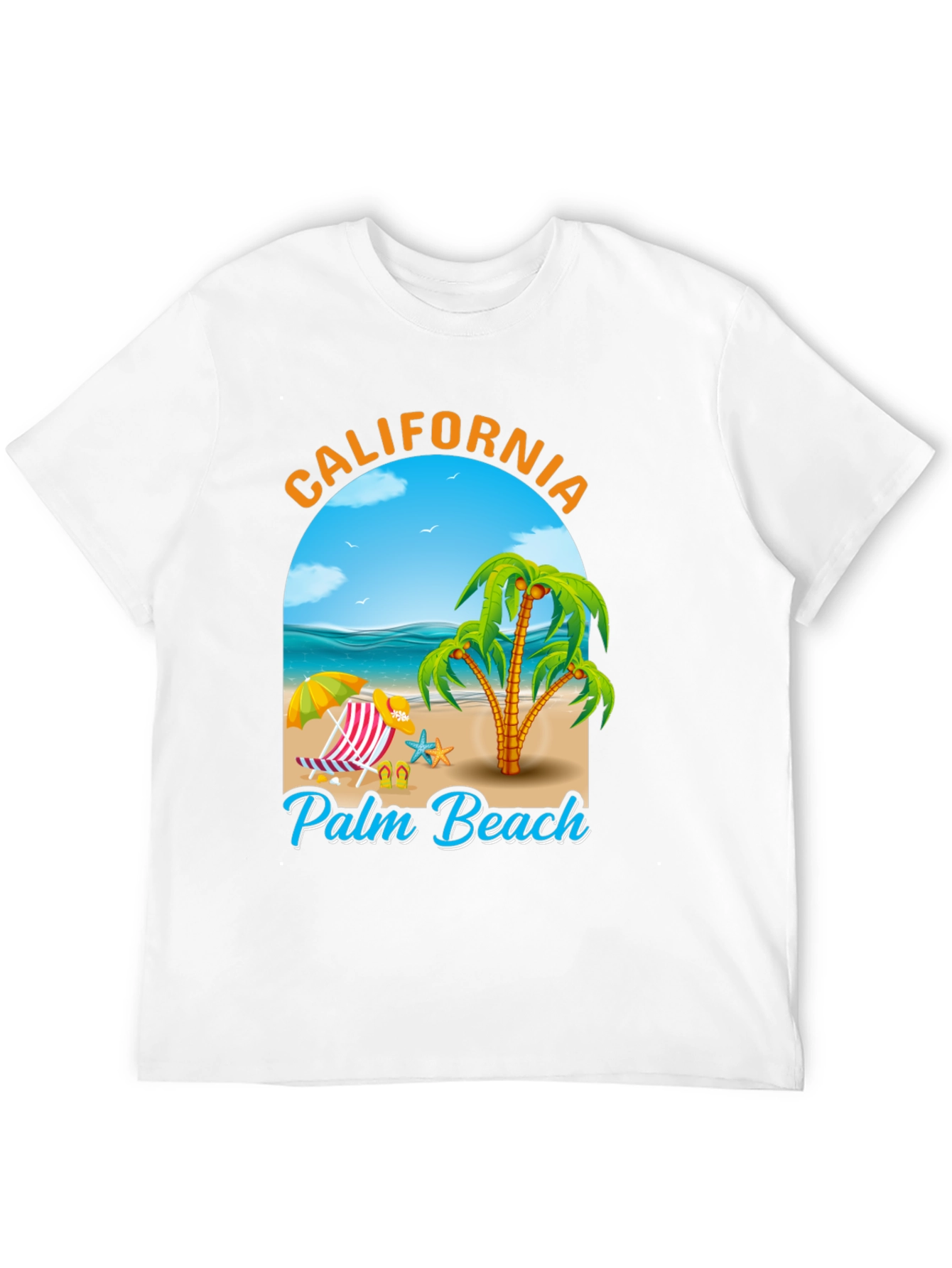 California Palm Beach Graphic T-Shirt