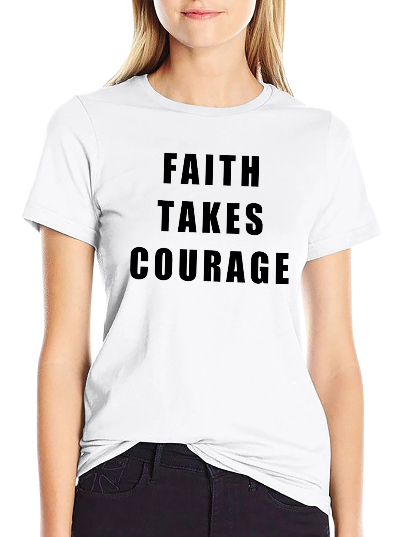 Faith Takes Courage Graphic Tee - Black