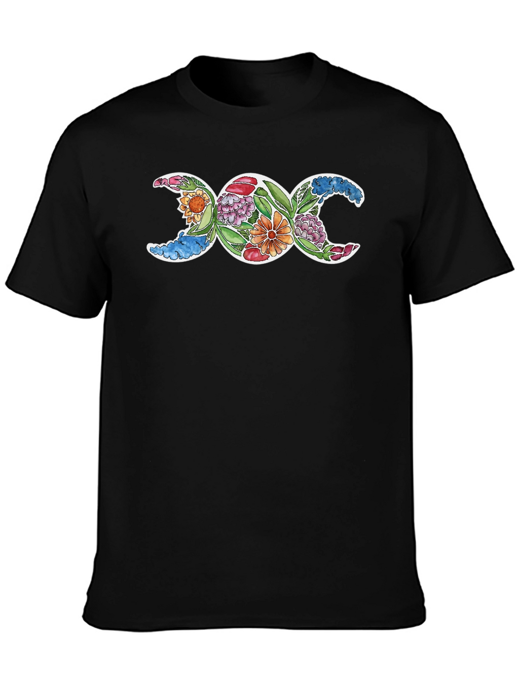 Floral Triple Moon Goddess T-Shirt