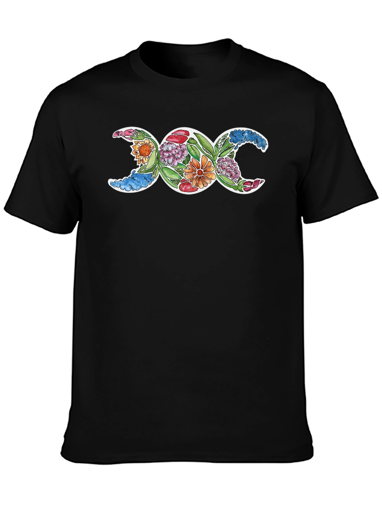 Floral Triple Moon Goddess T-Shirt
