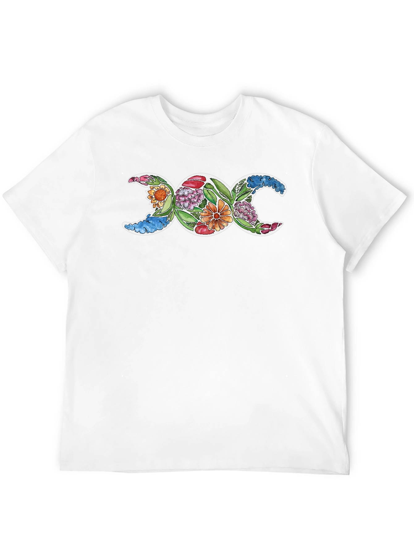 Floral Triple Moon Goddess T-Shirt
