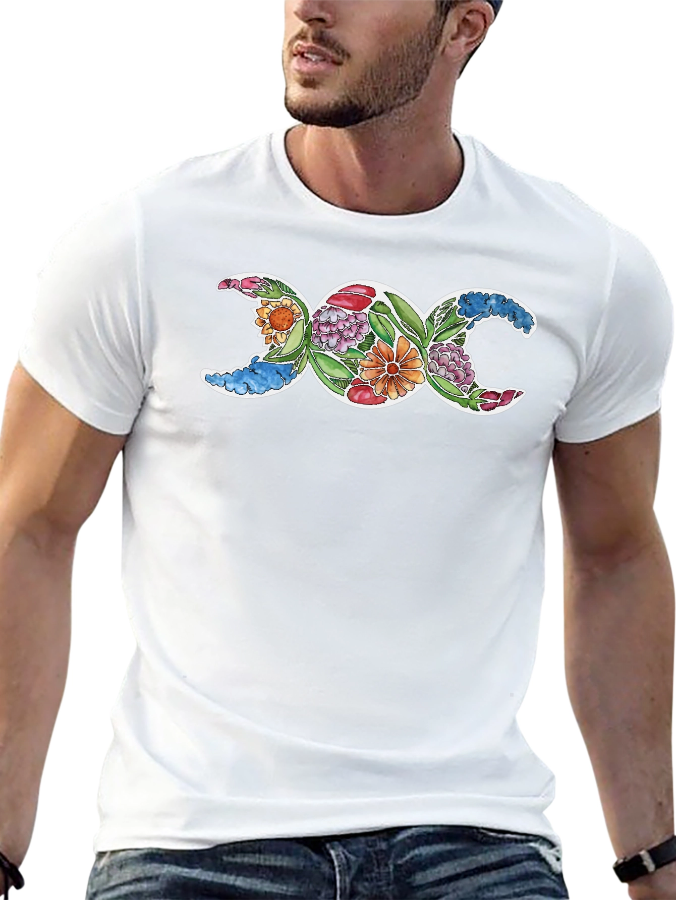 Floral Triple Moon Goddess T-Shirt