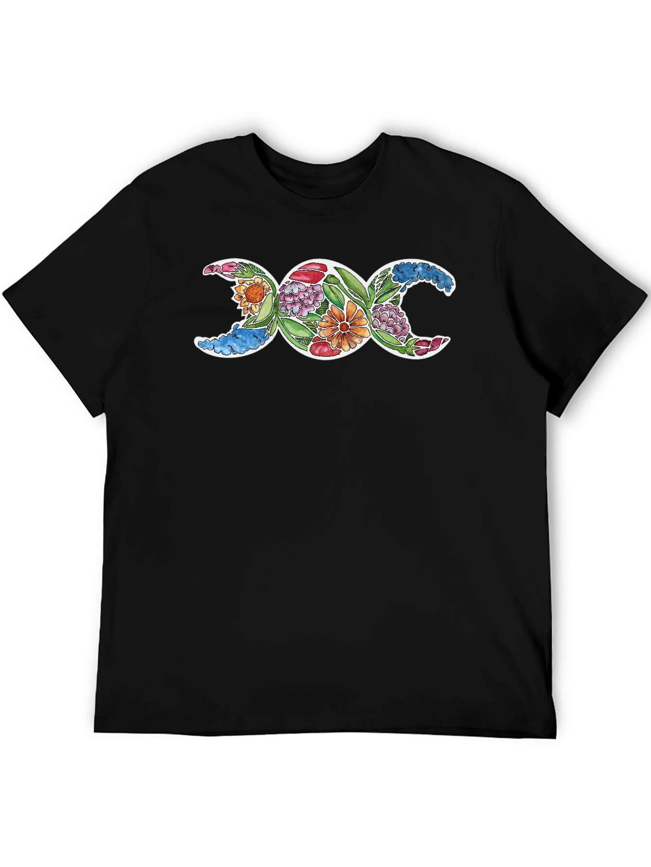 Floral Triple Moon Goddess T-Shirt