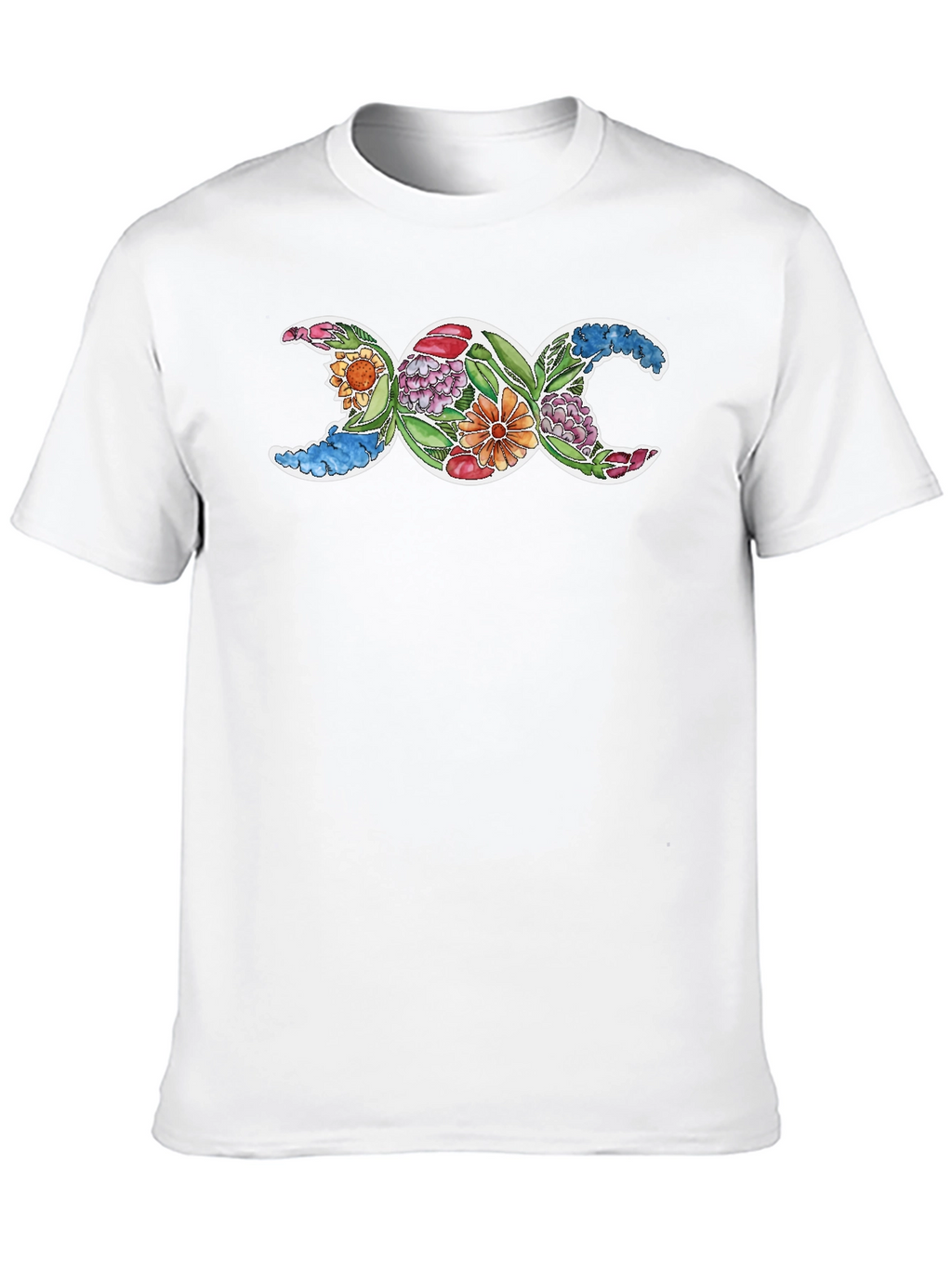 Floral Triple Moon Goddess T-Shirt