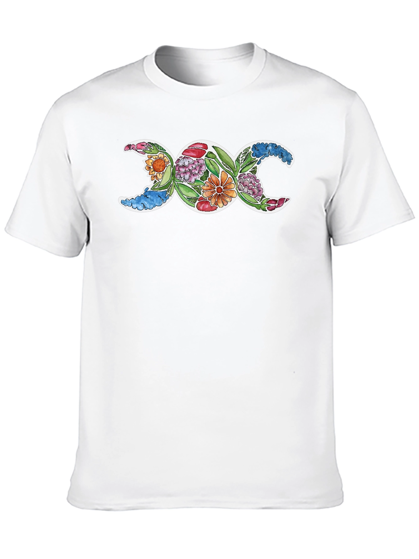 Floral Triple Moon Goddess T-Shirt