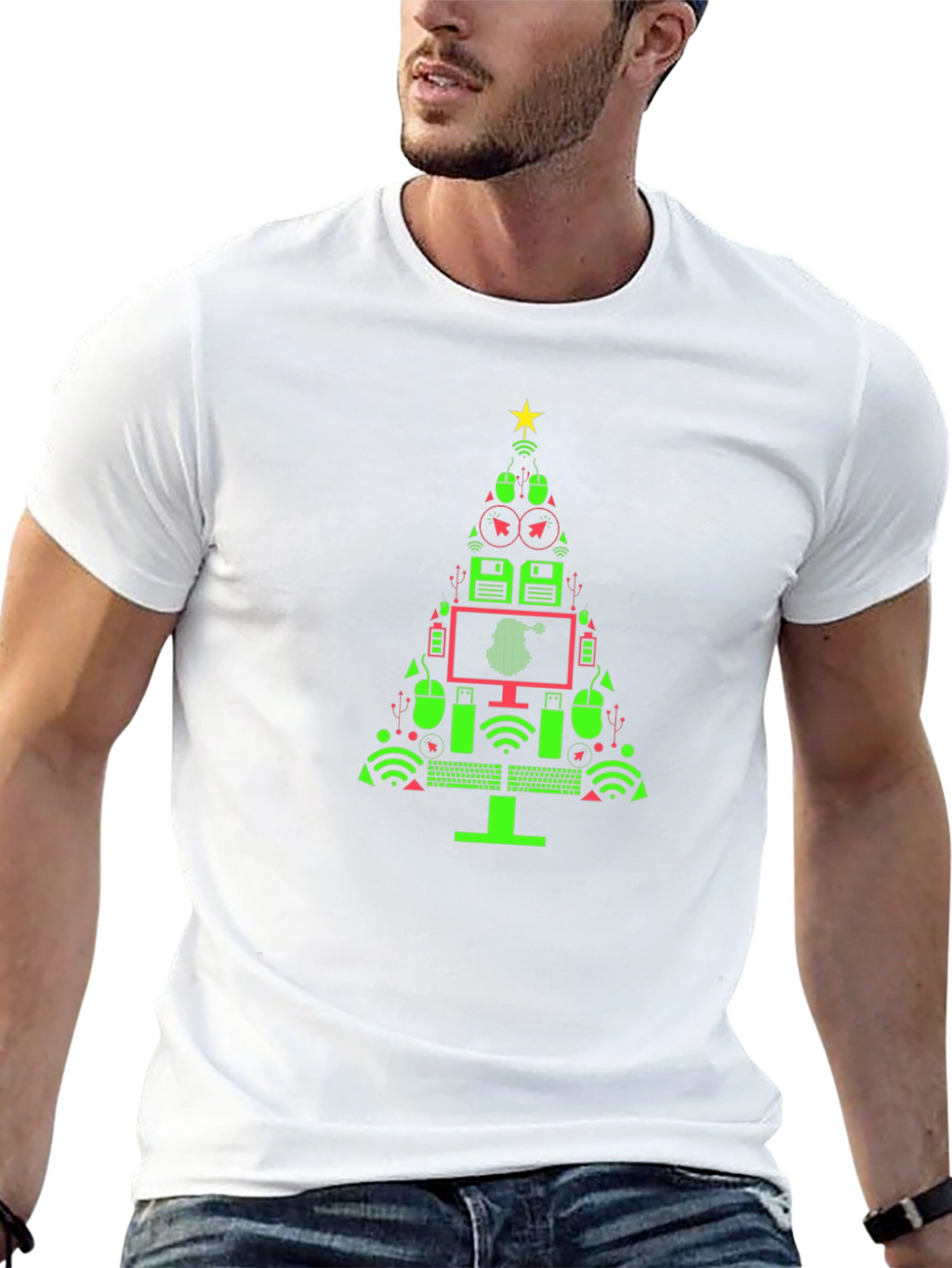 Tech Christmas Tree Graphic T-Shirt
