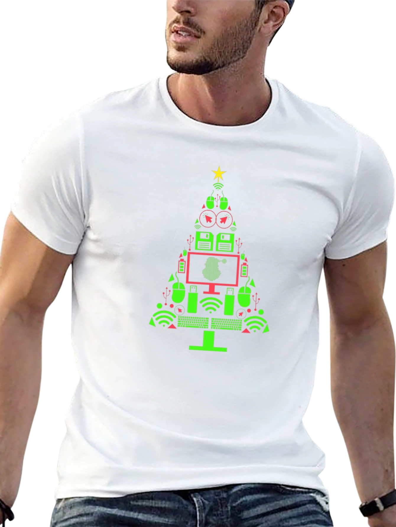 Tech Christmas Tree Graphic T-Shirt
