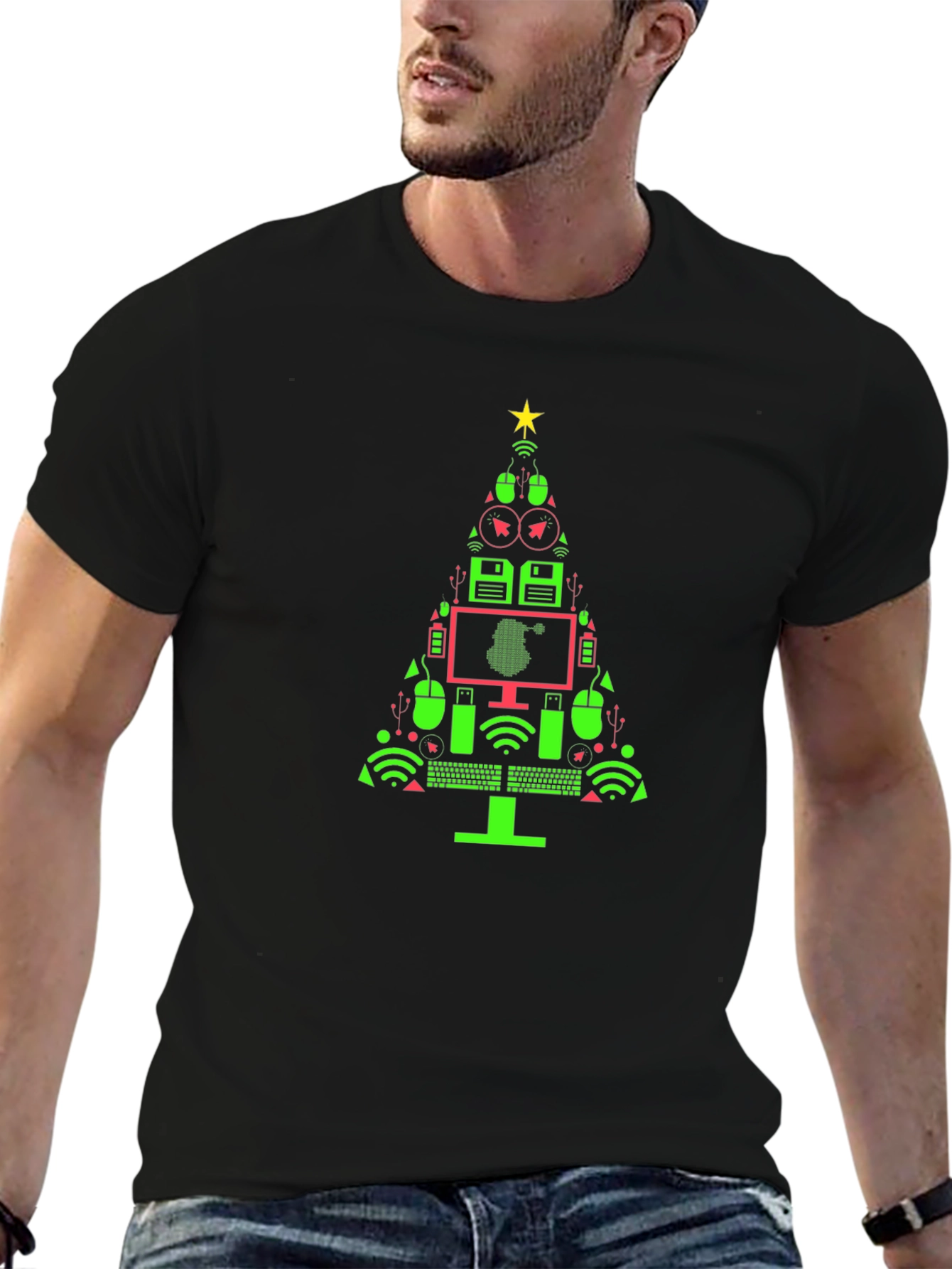 Tech Christmas Tree Graphic T-Shirt