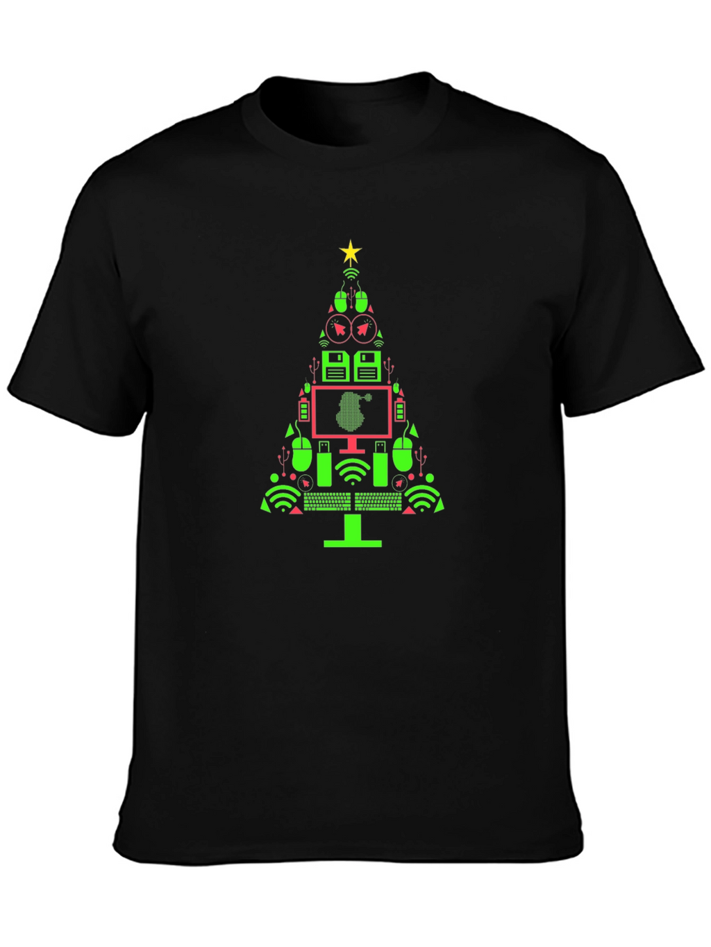 Tech Christmas Tree Graphic T-Shirt