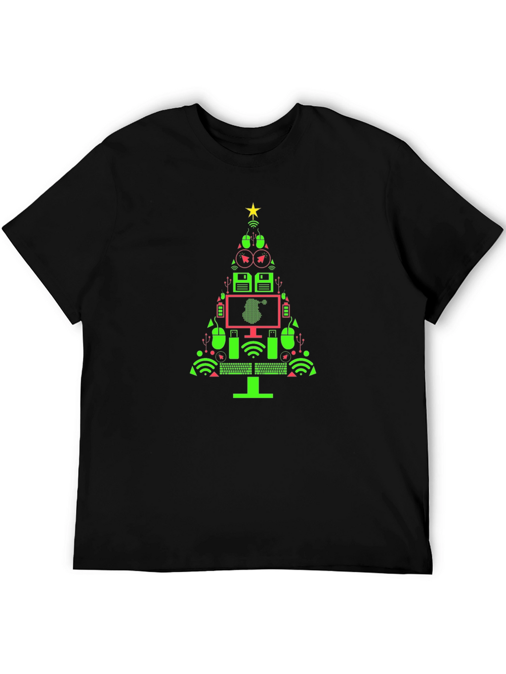 Tech Christmas Tree Graphic T-Shirt