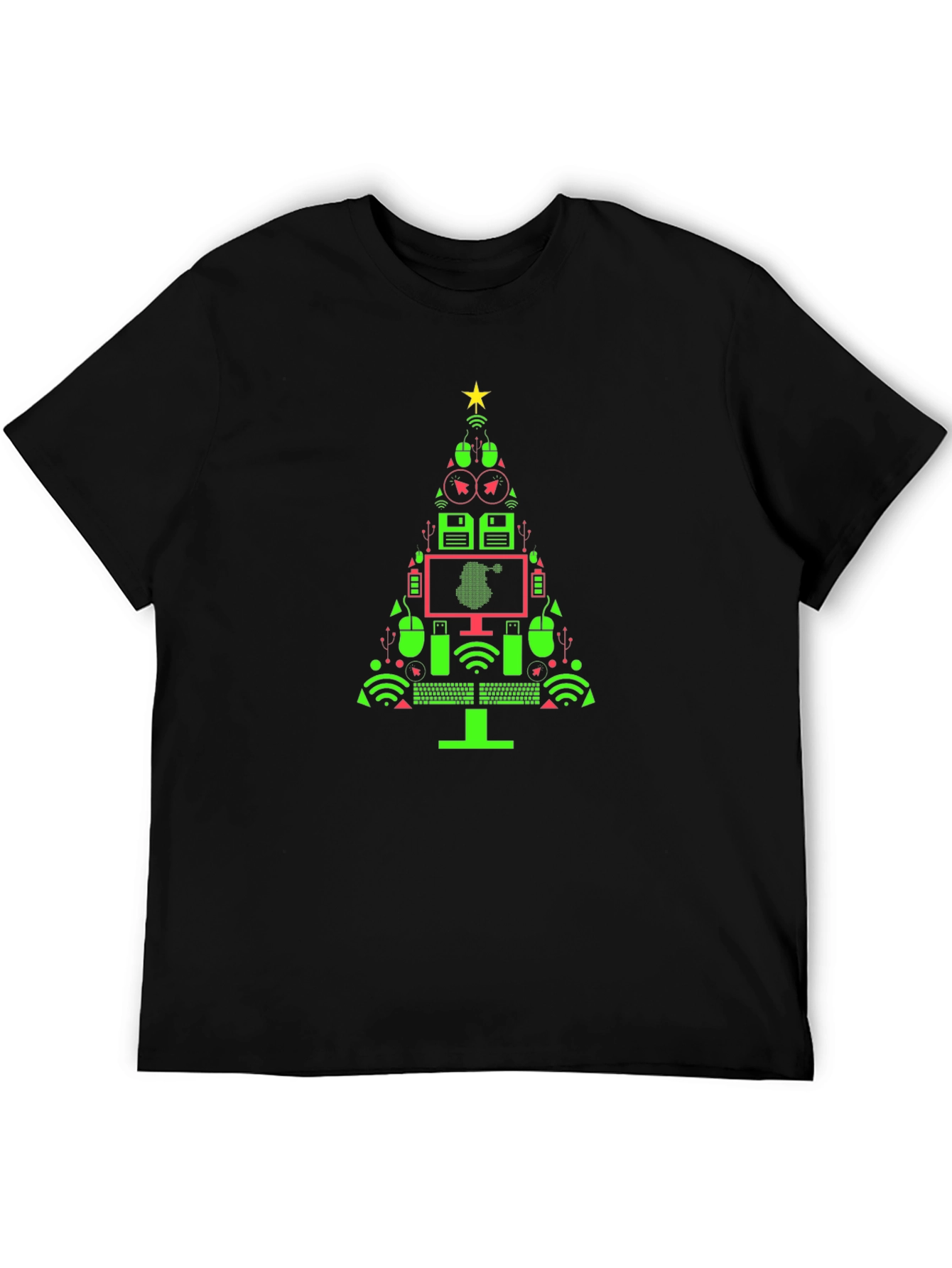 Tech Christmas Tree Graphic T-Shirt