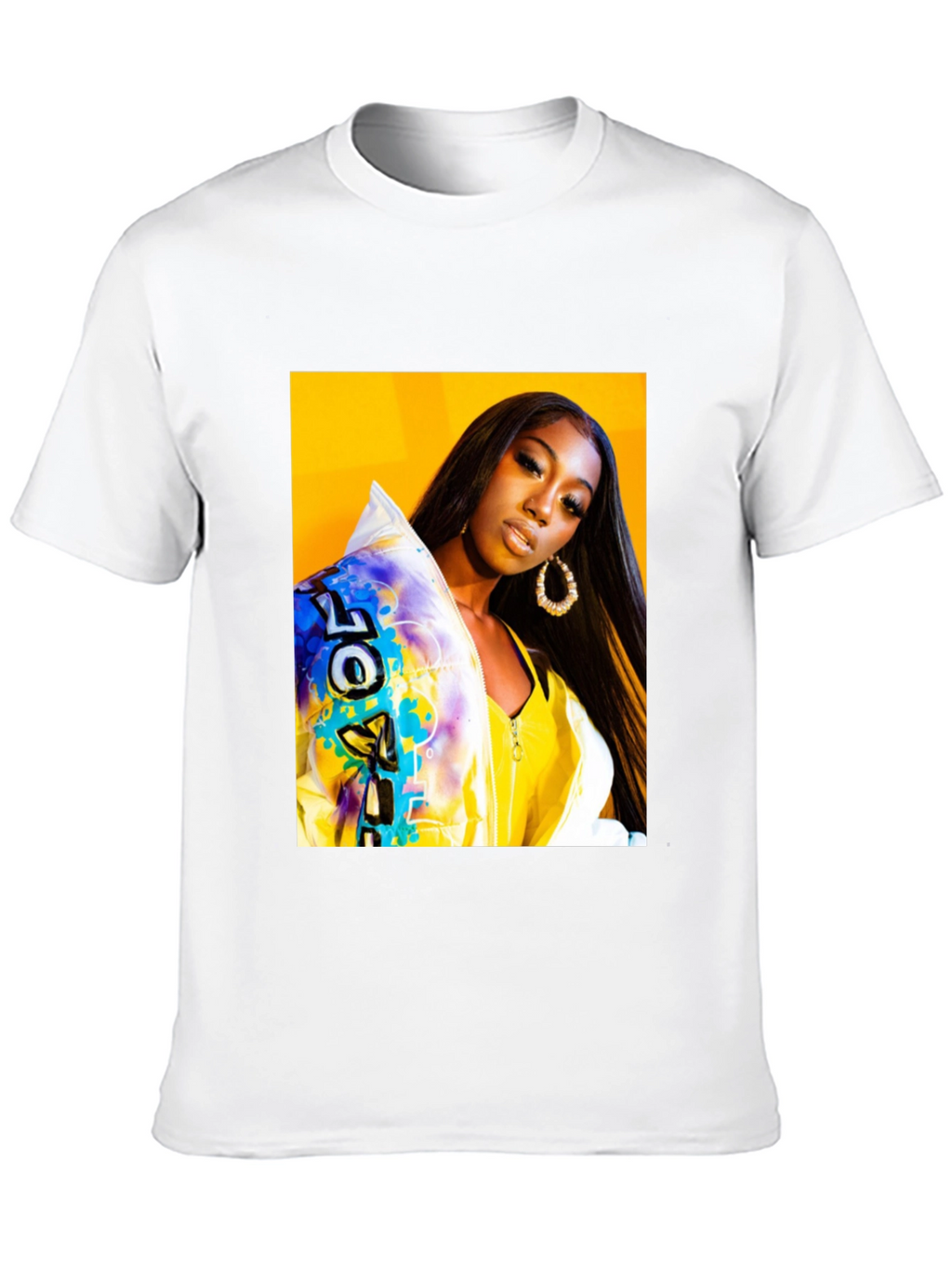 Trendy Graphic T-Shirt - Woman Portrait Black Tee