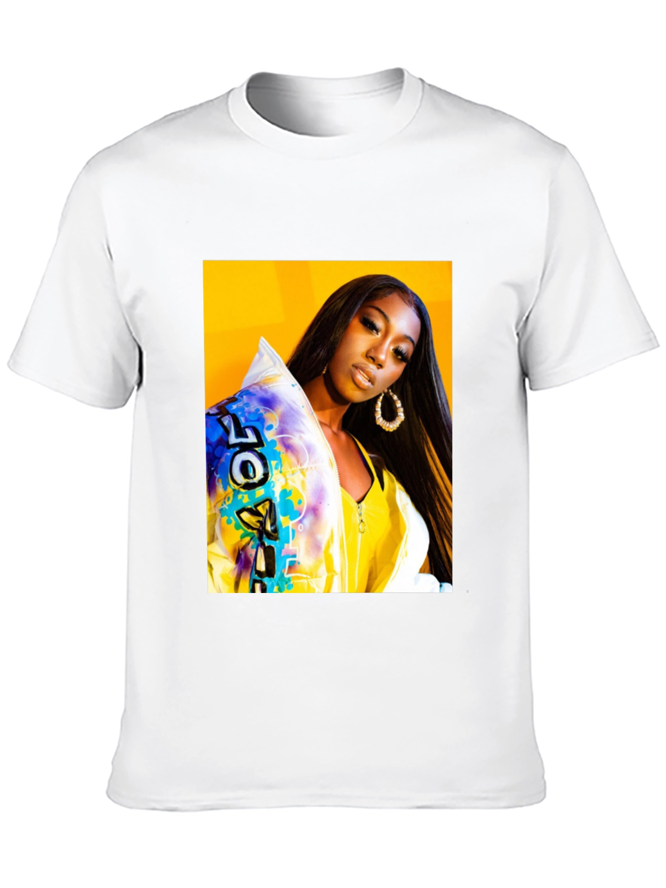 Trendy Graphic T-Shirt - Woman Portrait Black Tee