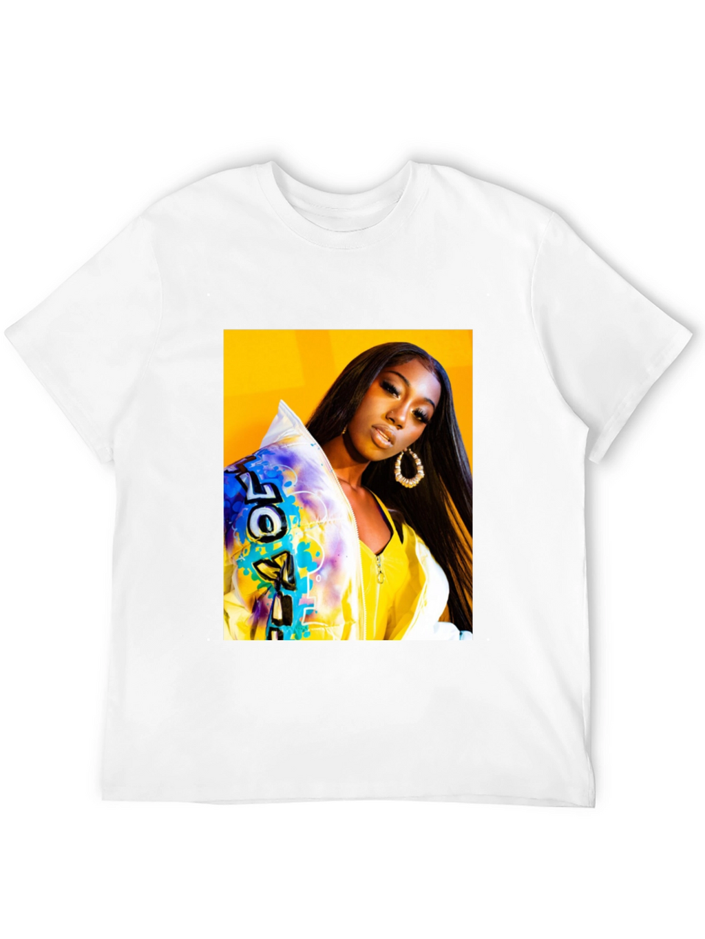 Trendy Graphic T-Shirt - Woman Portrait Black Tee