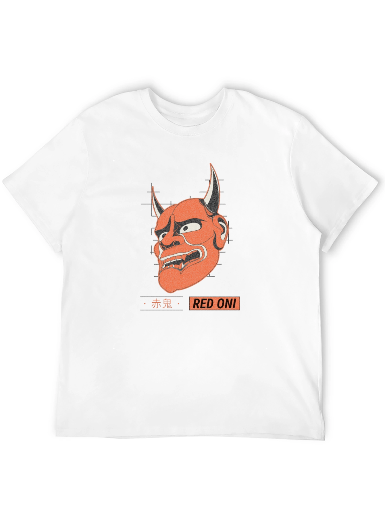 Red Oni Graphic Tee - Japanese Demon T-Shirt
