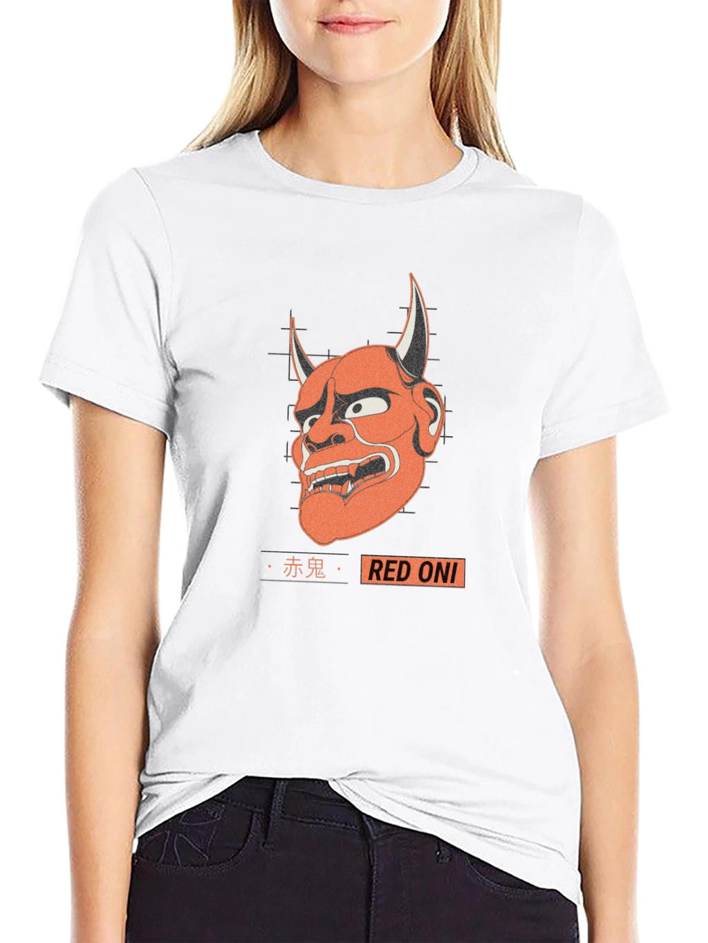 Red Oni Graphic Tee - Japanese Demon T-Shirt