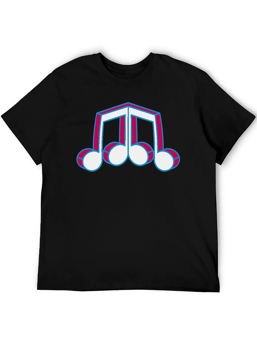 Retro Music Note T-Shirt - Black