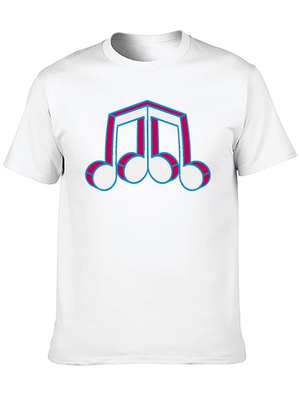 Retro Music Note T-Shirt - Black