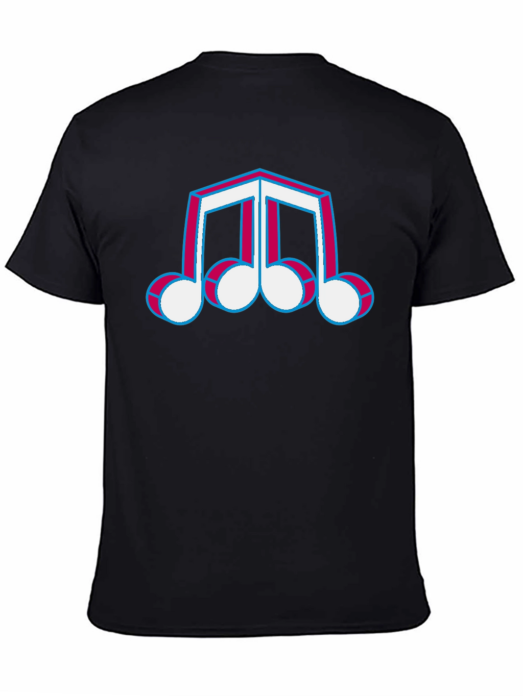 Retro Music Note T-Shirt - Black