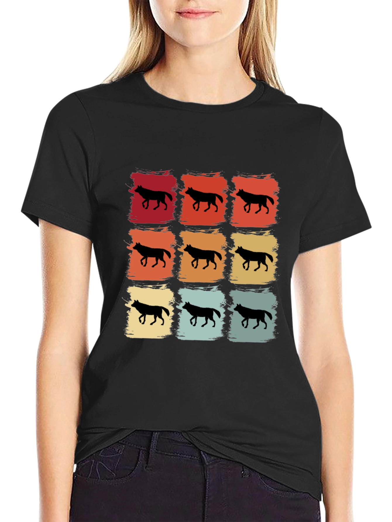 Retro Wolf Graphic T-Shirt - Vintage Style Tee