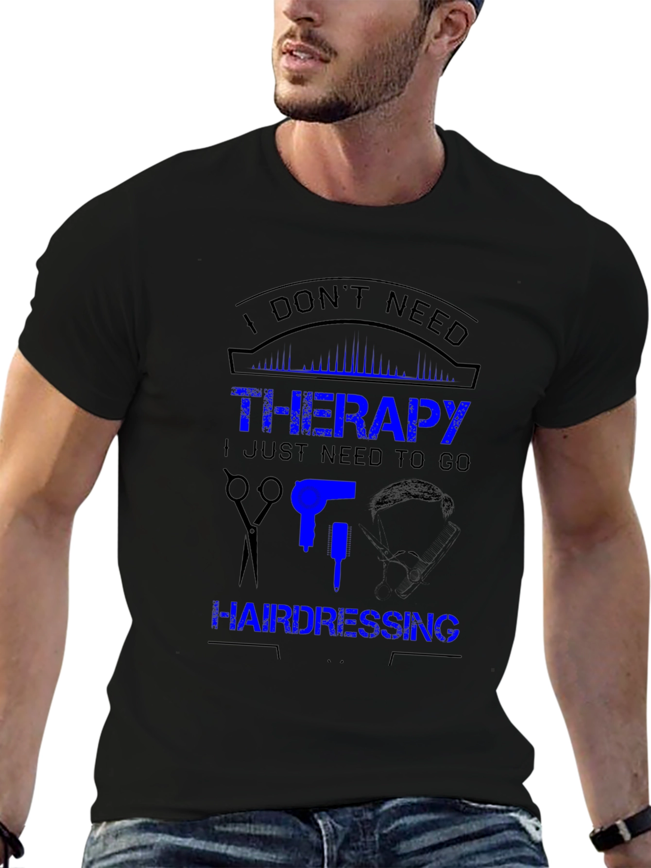 Hairdressing Therapy Black Graphic T-Shirt