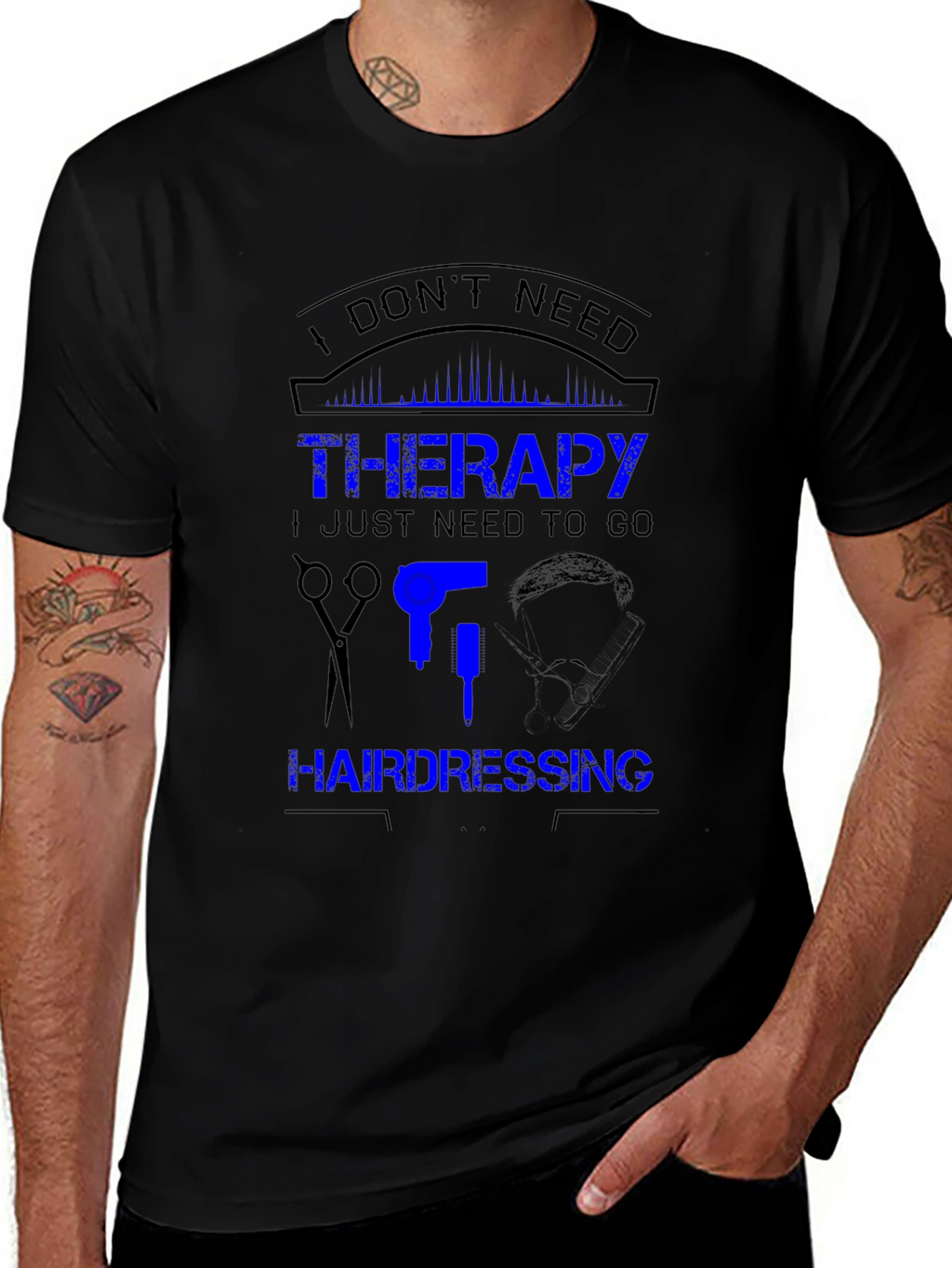 Hairdressing Therapy Black Graphic T-Shirt