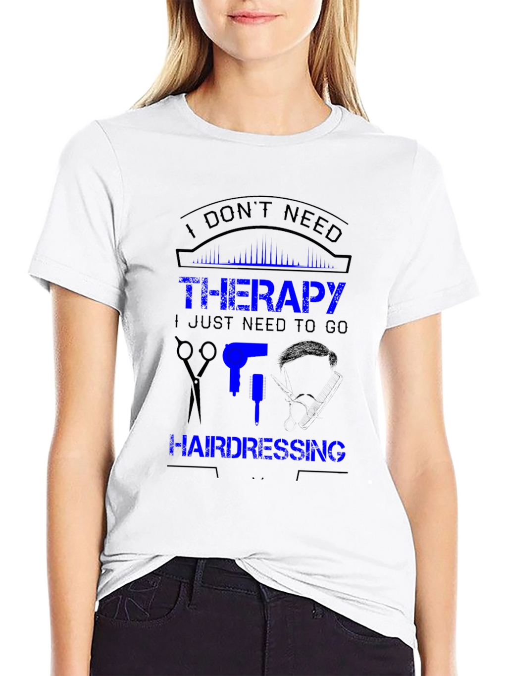 Hairdressing Therapy Black Graphic T-Shirt