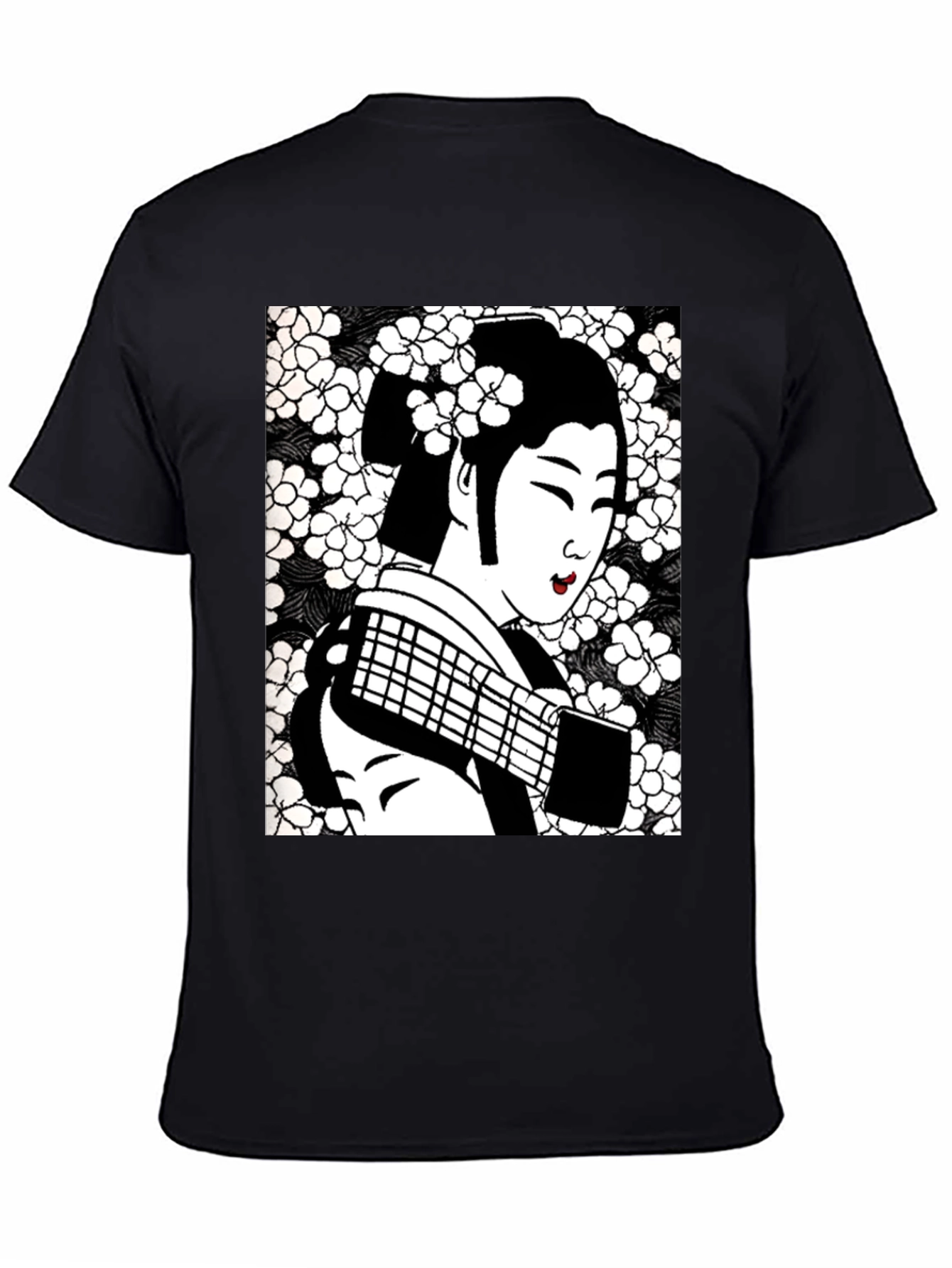 Geisha Graphic Tee - Stylish Black Cotton T-Shirt