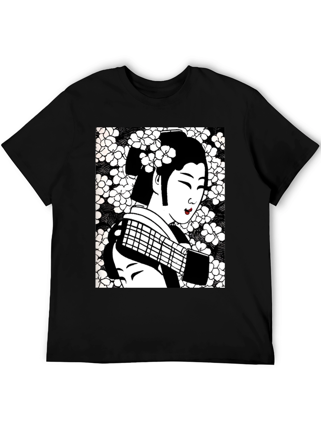 Geisha Graphic Tee - Stylish Black Cotton T-Shirt