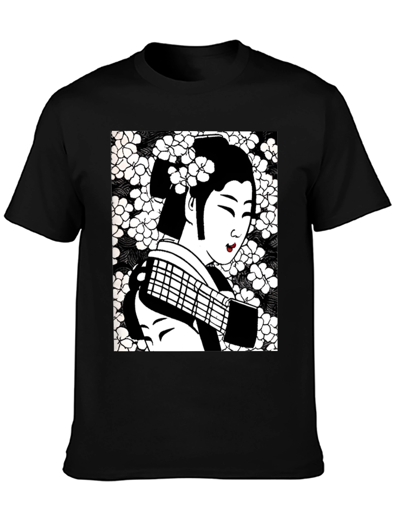 Geisha Graphic Tee - Stylish Black Cotton T-Shirt