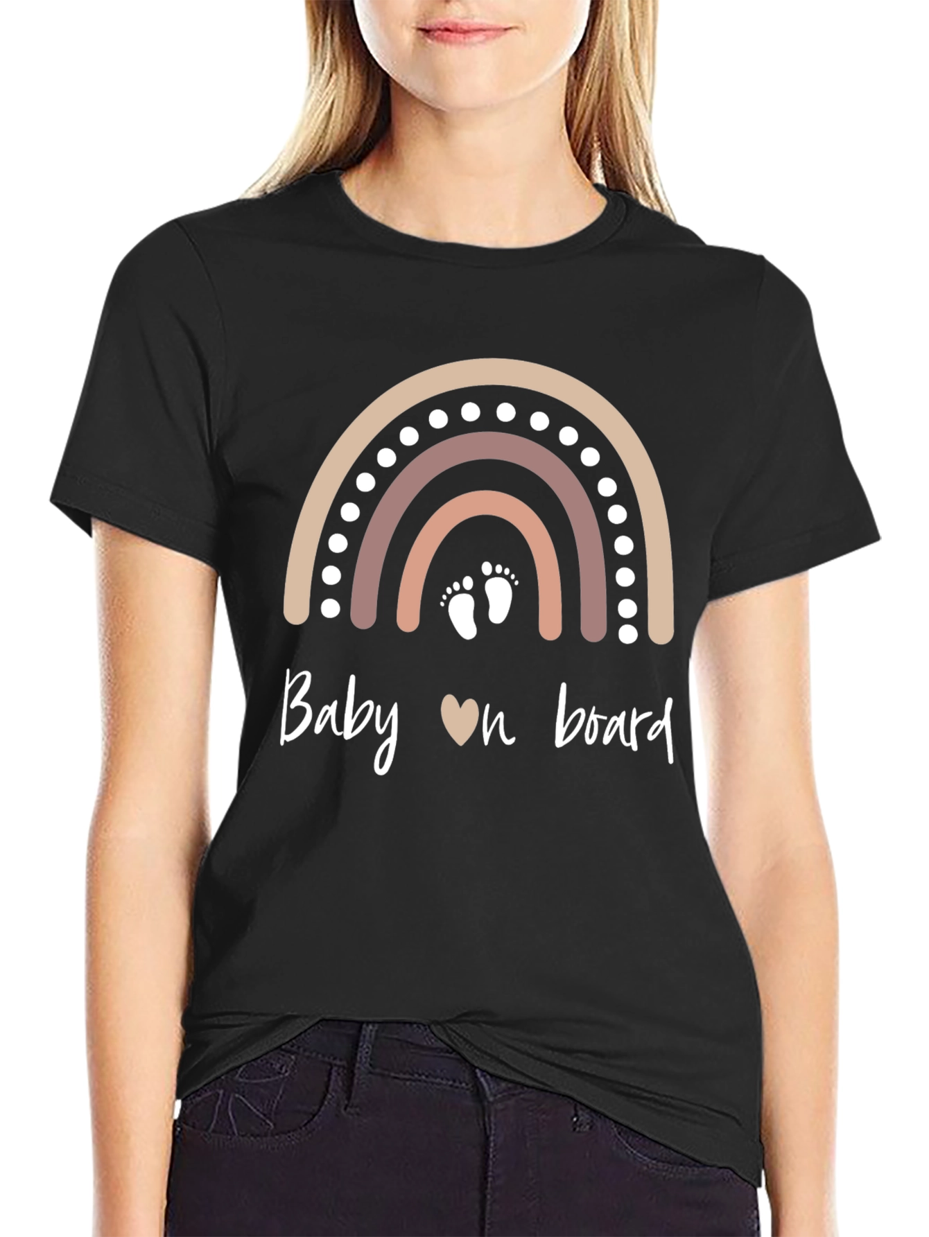 Baby On Board Rainbow Graphic Tee - Expecting Parent Shirt