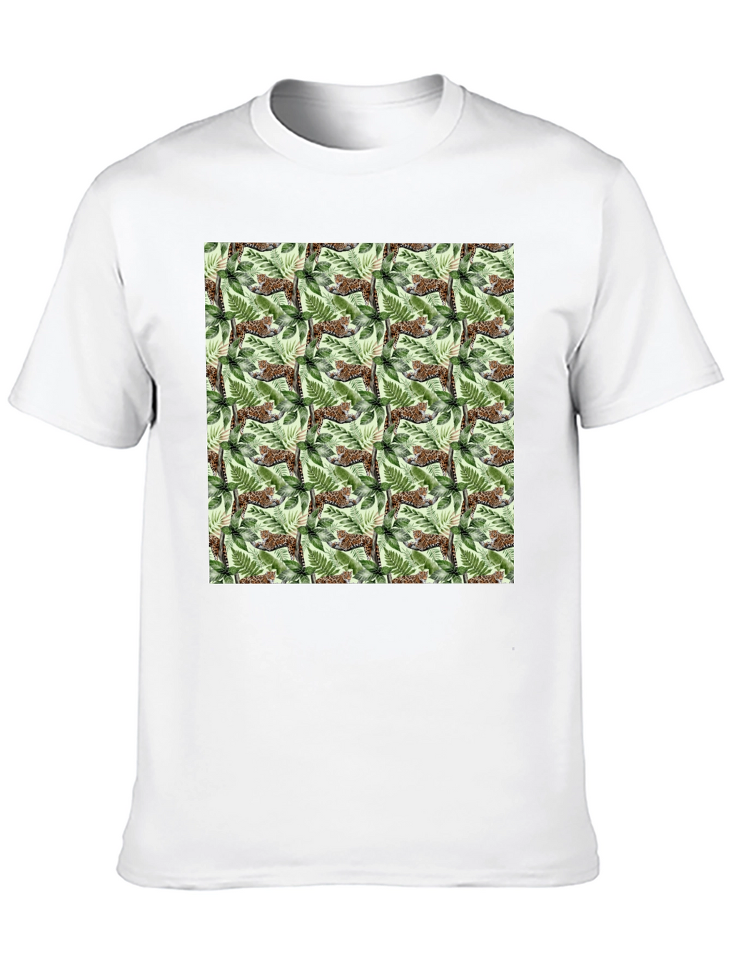 Jungle Cat Print Crew Neck T-Shirt