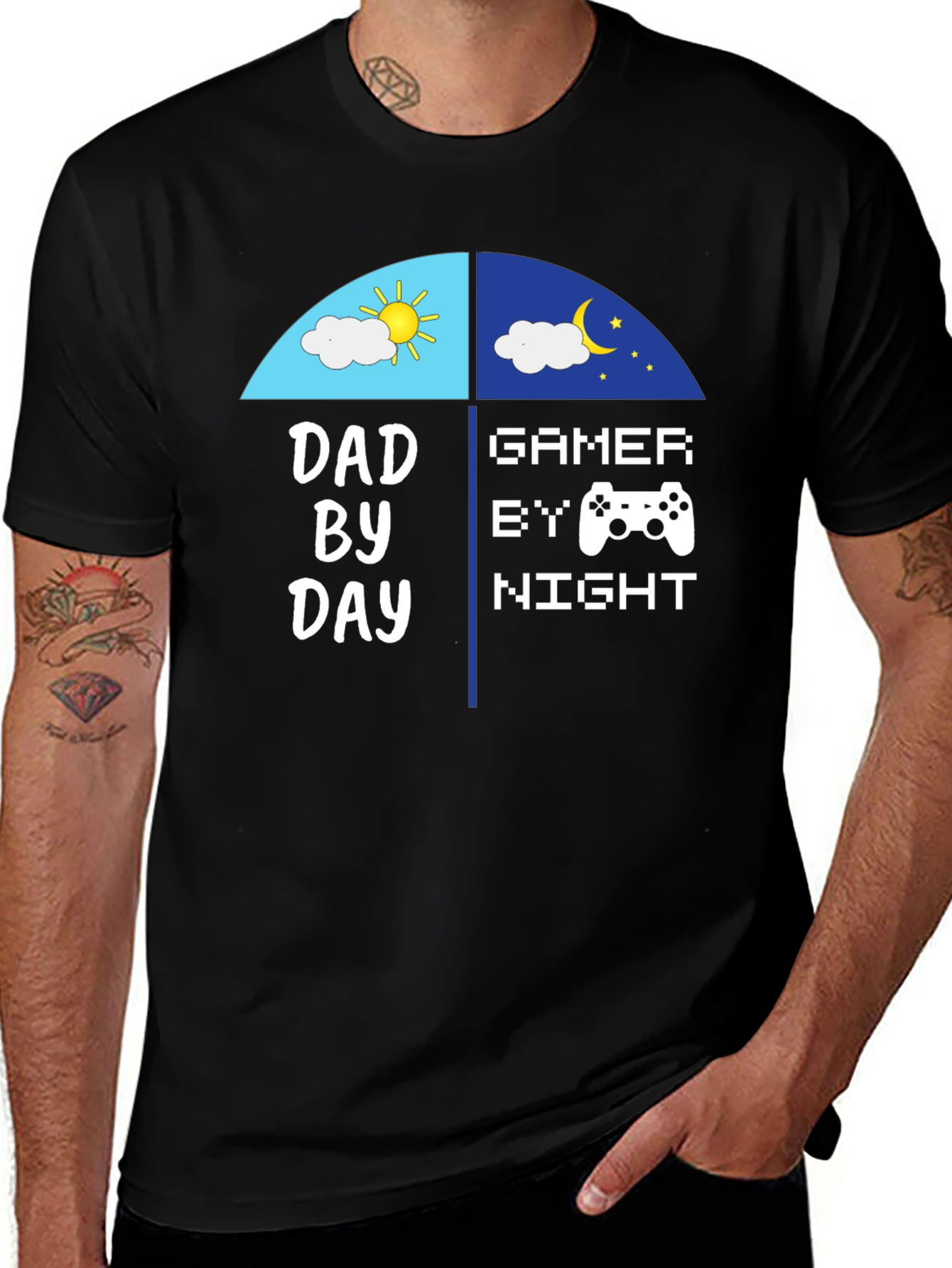 Dad By Day Gamer By Night Graphic Tee
