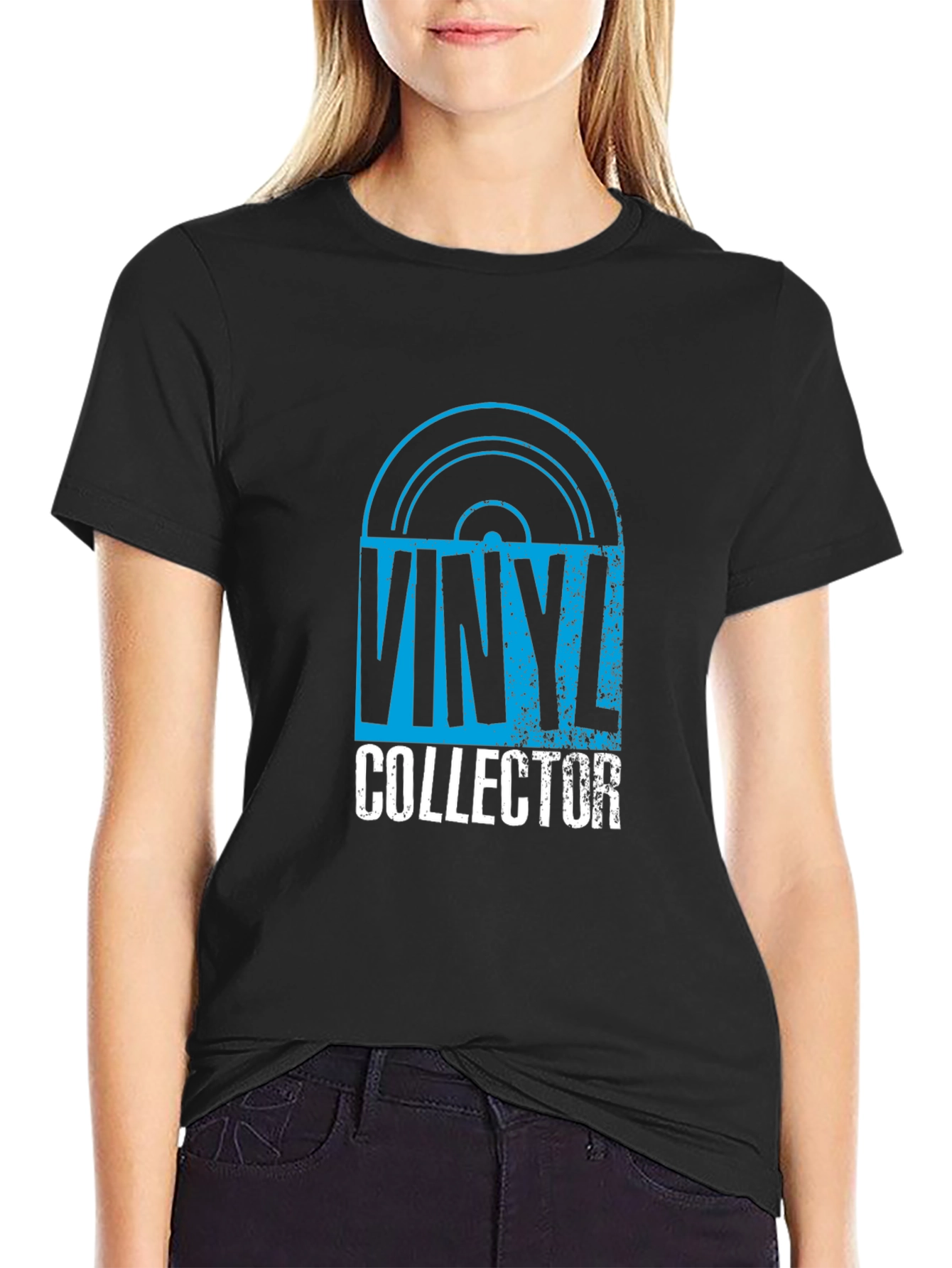 Vinyl Collector Graphic Tee - Black Cotton T-Shirt