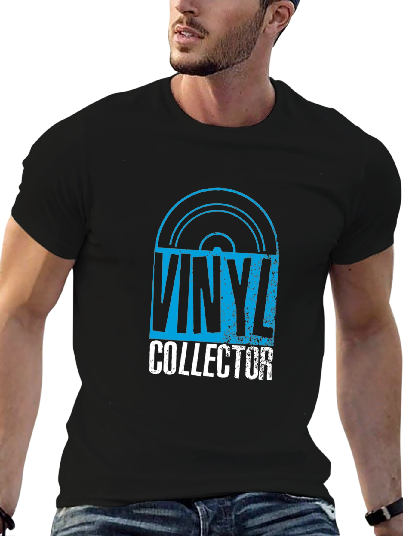 Vinyl Collector Graphic Tee - Black Cotton T-Shirt