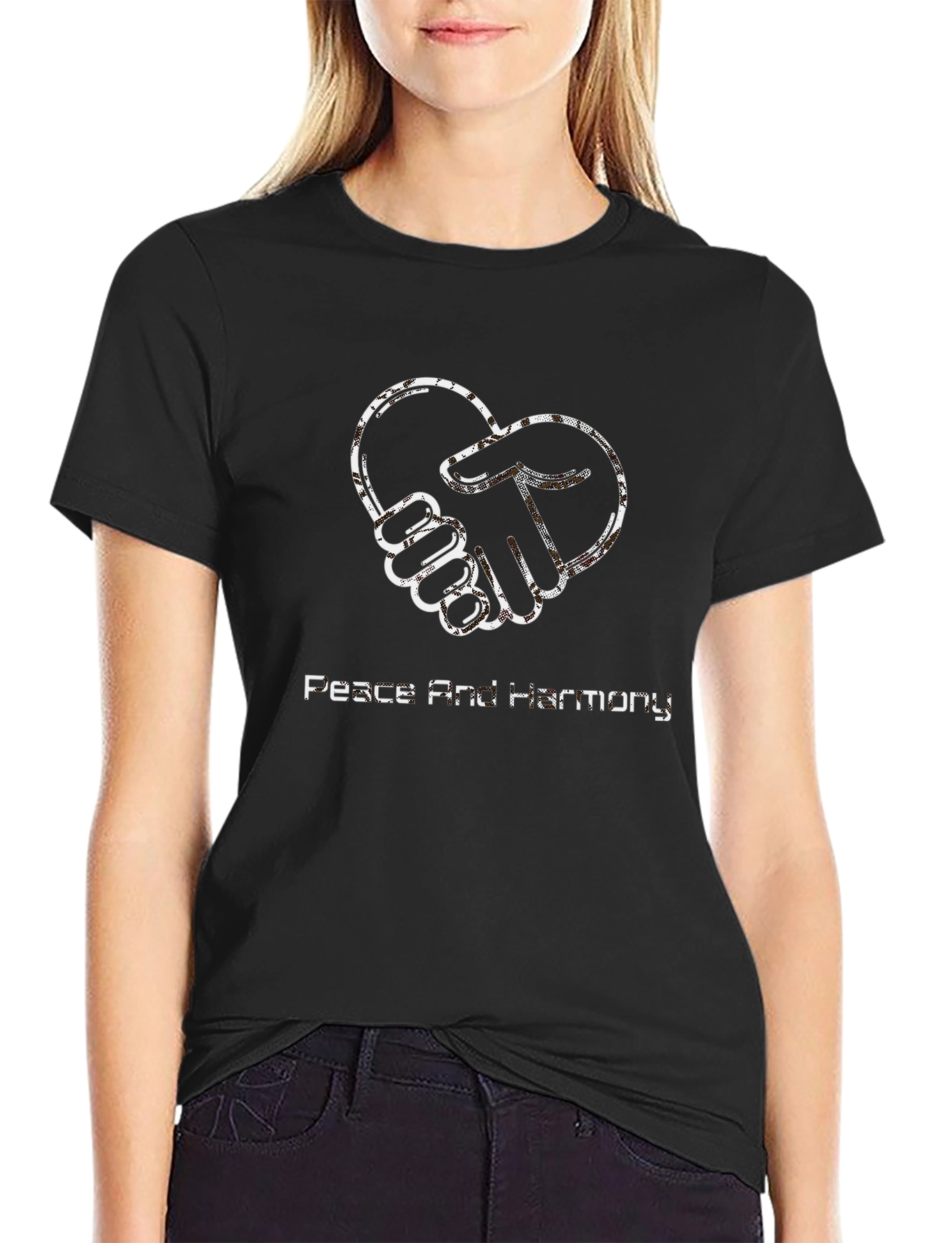 Peace & Harmony Graphic Tee - Stylish Black Shirt