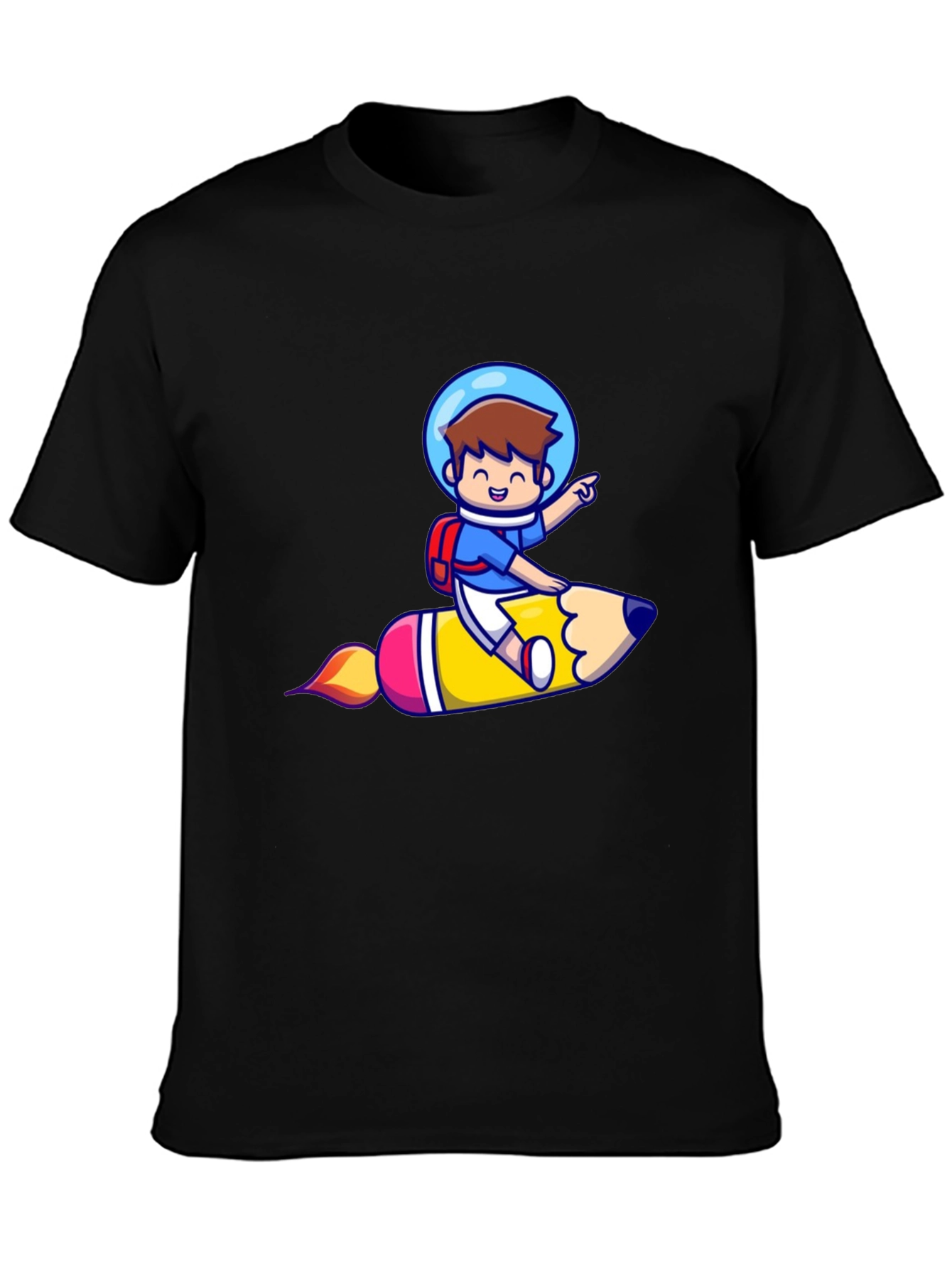 Astronaut Pencil Ride Graphic T-Shirt