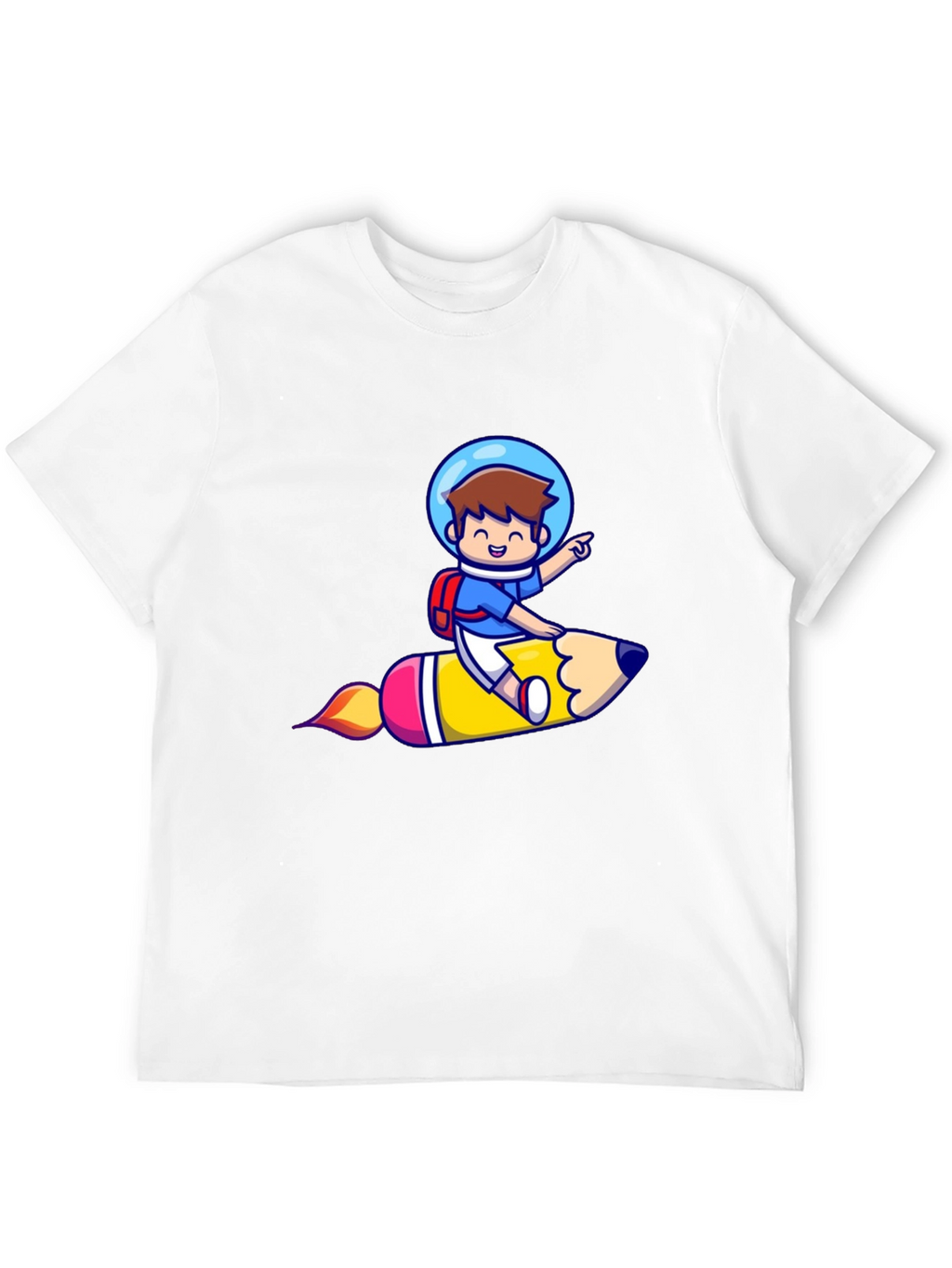Astronaut Pencil Ride Graphic T-Shirt