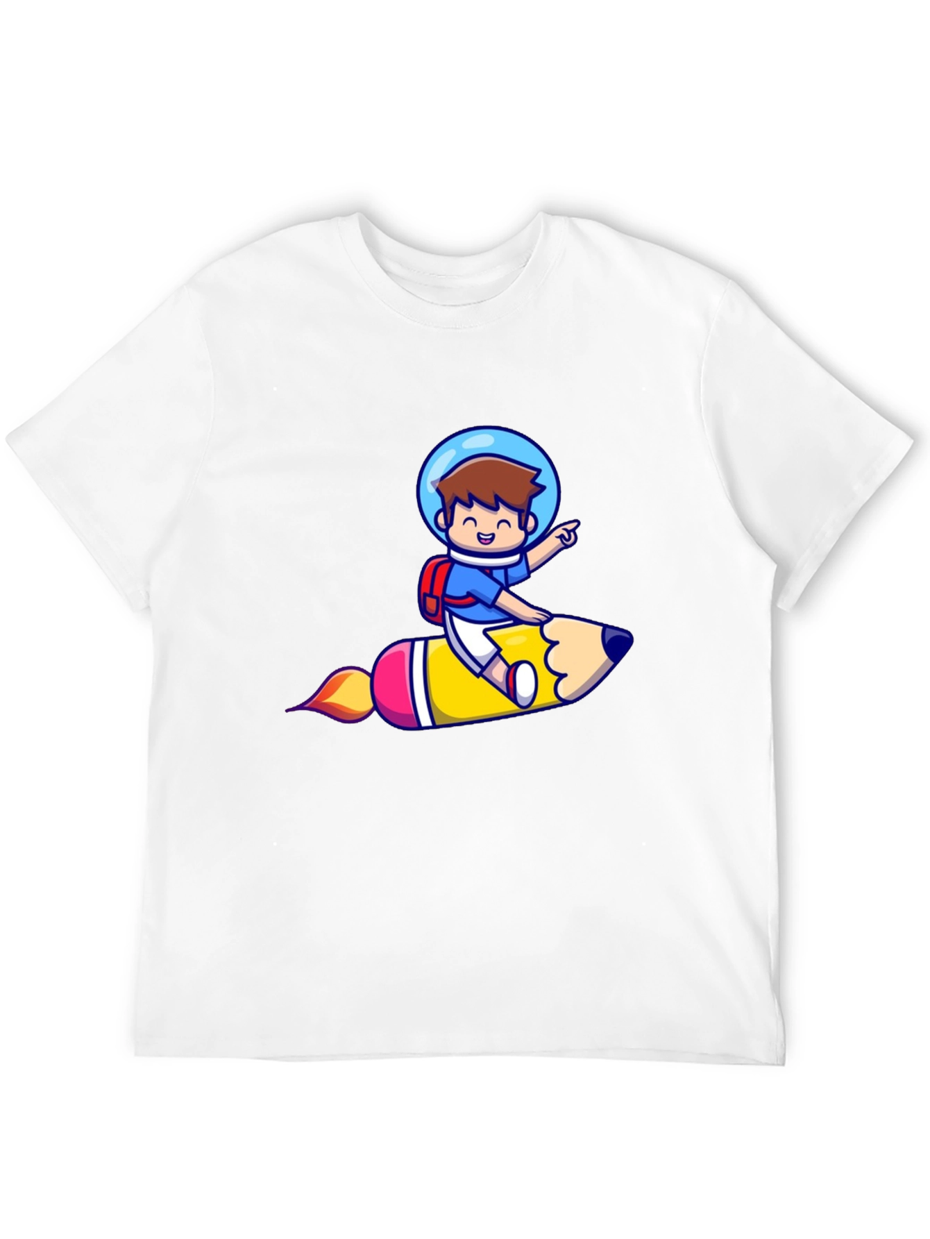 Astronaut Pencil Ride Graphic T-Shirt