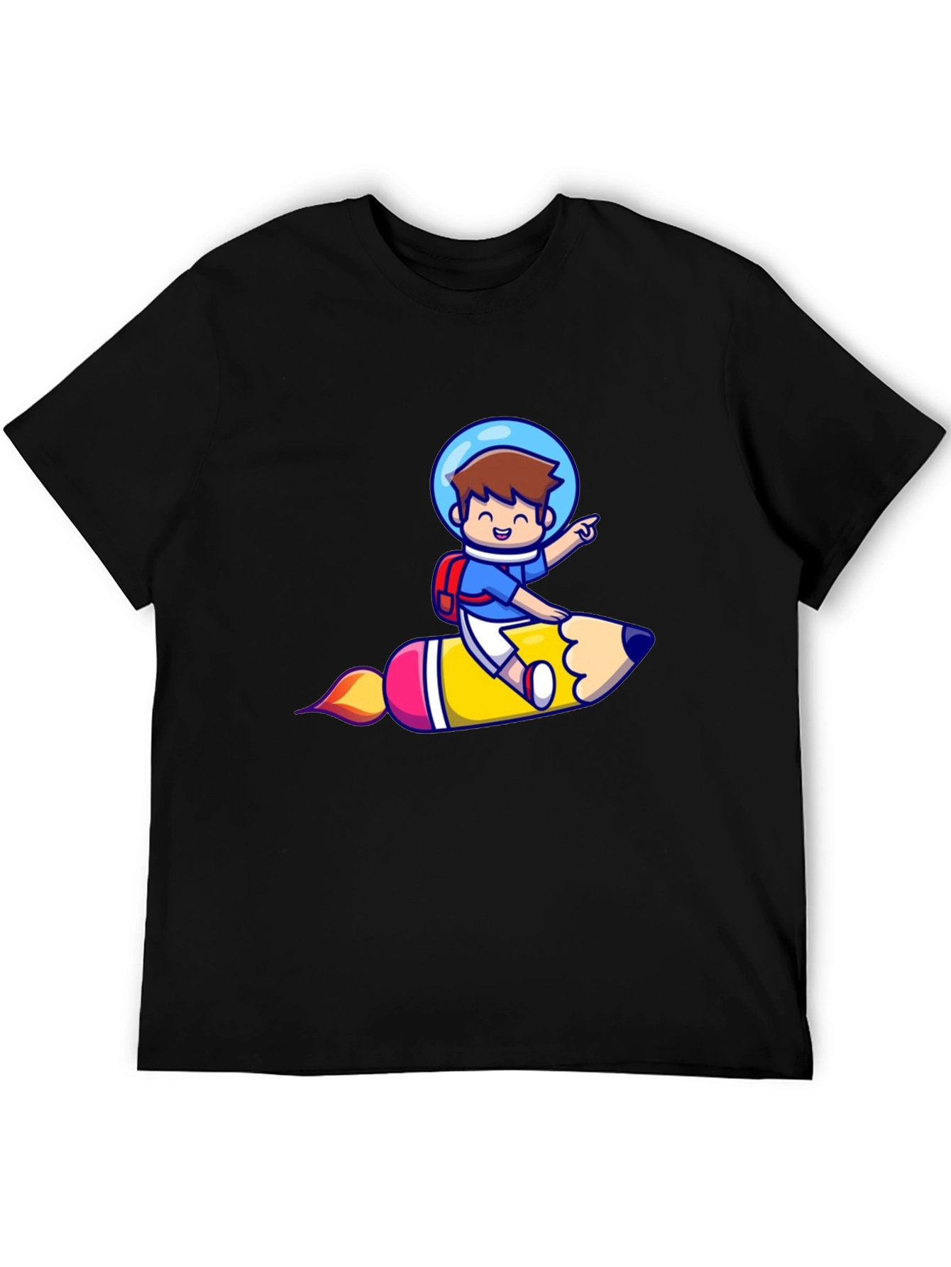 Astronaut Pencil Ride Graphic T-Shirt