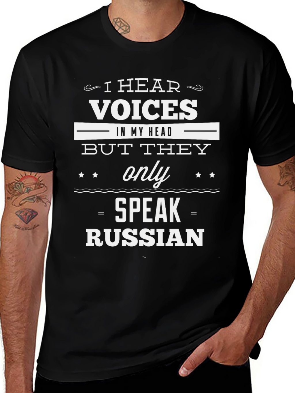 Humorous Russian Speaking Voices Graphic T-Shirt