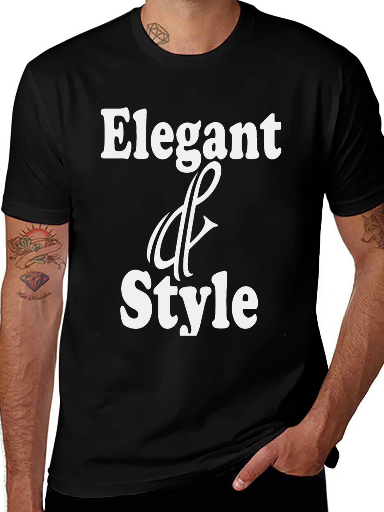 Elegant & Style Black Graphic T-Shirt