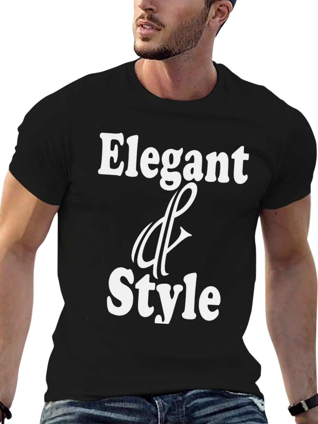 Elegant & Style Black Graphic T-Shirt