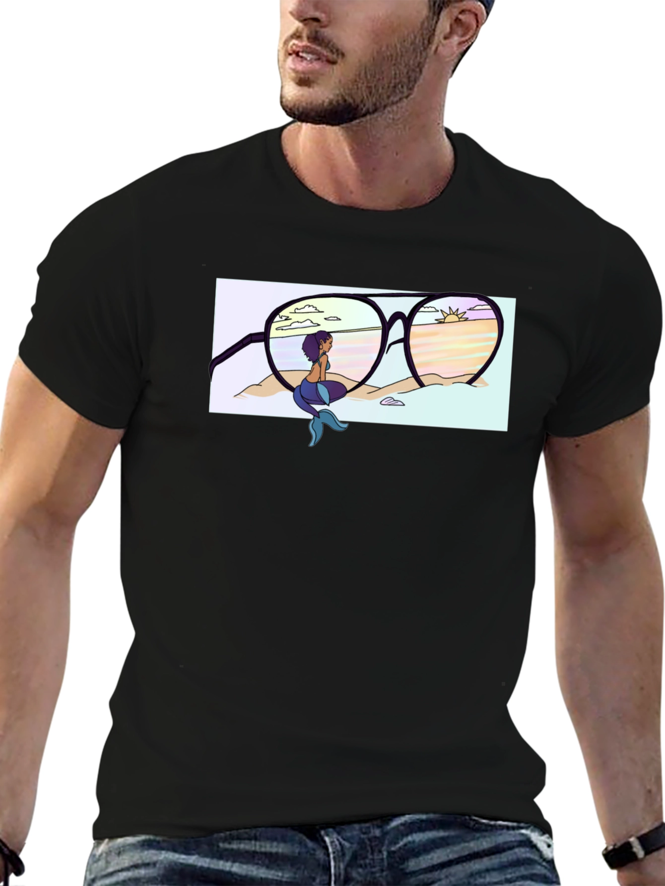 Mermaid Beach Sunglasses Graphic T-Shirt